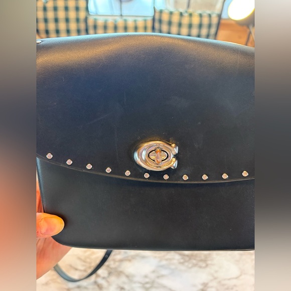 Coach Cassie 19 in Black Pebble Leather with Rivets & Silver Hardware - Picture 11 of 15